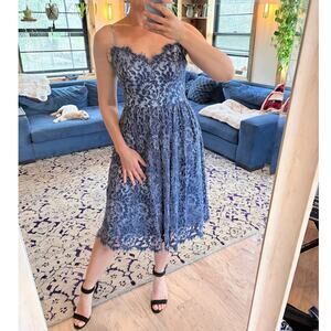 Eliza J blue lace midi dress